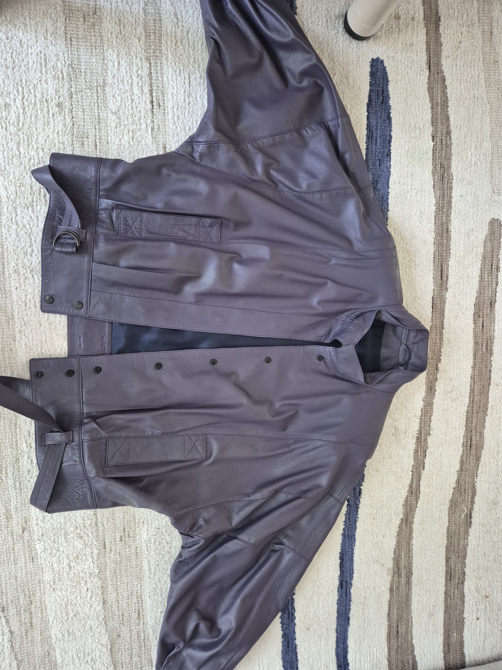 Vintage Women's Purple Leather Jacket & Skirt Set - Picture 10 of 10